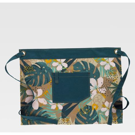 Delantal francés con estampado y remaches para servicios M757 WORKTEAM  Verde oscuro