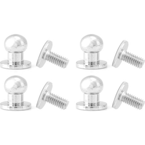 20 clous rivets à tête ronde en cuivre massif, boutons, accessoires de bricolage en cuir (86 mm, argent) (1/5)