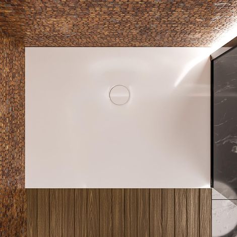 ECOLAM Receveur de douche rectangulaire Sky 100x90 x 4cm  Receveur de douche blanc en acrylique sanitaire  siphon extra plat (1/5)