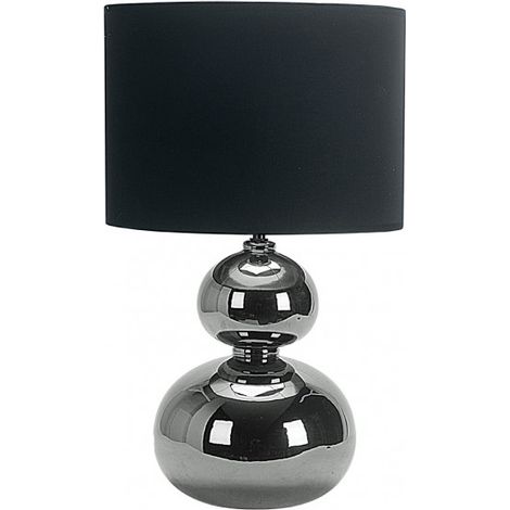roa lampada da tavolo in ceramica 1xe27 cromo paralume nero 51x30x30 cm (1/2)