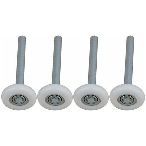 Kcvv – Lot de 4 roulettes de porte de garage nylon – Roulement à billes scellé – Tige 115mm – Pour portes automatiques et en bois massif (1/3)