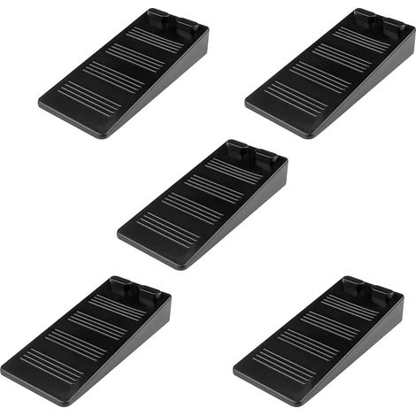 10 pezzi cunei per porte in gomma morbida, fermaporta antiscivolo regolabile in altezza, fermaporta, protegge pavimenti e pareti, per tappeti, pavimenti, cemento, parquet, nero