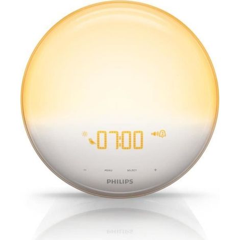 Simulador del amanecer - Philips - HF3521/01 - 6 sonidos - Funcionamiento con cable - Luz nocturna