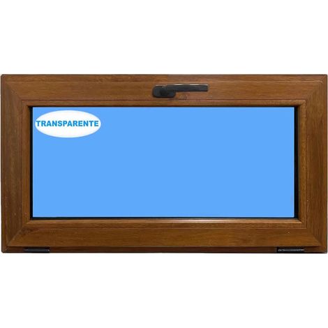 Ventana PVC 800X500 Roble Dorado Oscilante Vidrio Transparente (1/4)