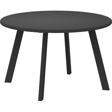 Table d'appoint métallique, de balcon Table basse ronde Table de jardin imperméable Table de jardin Ø70 x 42 cm Noir