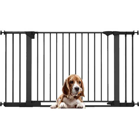 Bettacare SafeStep Dog Gate, Black, 138cm - 145cm, Extra Low Walkthough, 81cm Extra Wide Doorway, Extra Wide Pet Gate