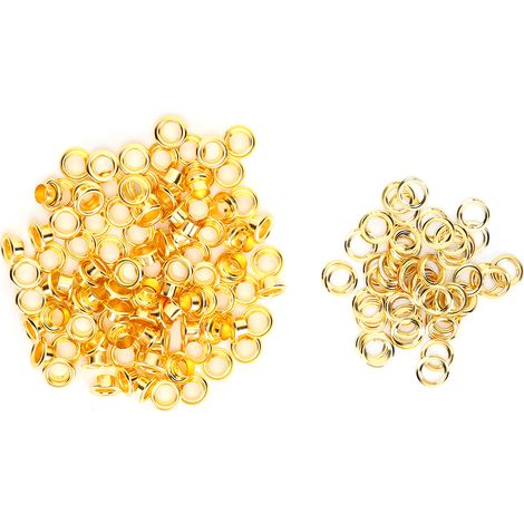 200 pièces de rivets creux en laiton doré 6mm pour chaussures et accessoires en cuir DIY