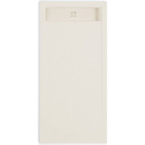 Mineralguss-Duschwanne extra flach ELITE Schieferoptik BEIGE 70x170cm Auslaufschutz in Farbe