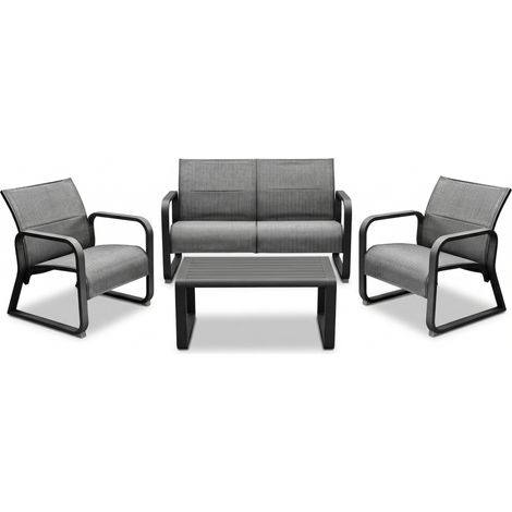 Salotto da Esterno Quenza Grafite/Nero 4 pz (1/3)