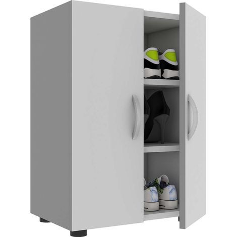 VCM - Grande étagère de cabinet de chaussures en bois Ulas 3 H. 74 x B. 49 x T. 30 cm (1/5)