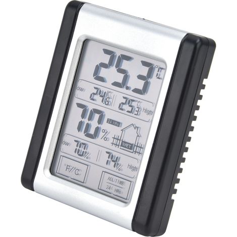 Hochpräzises digitales Thermometer-Hygrometer, elektronisches Temperatur- und Feuchtigkeitsmessgerät mit Touchscreen (1/5)