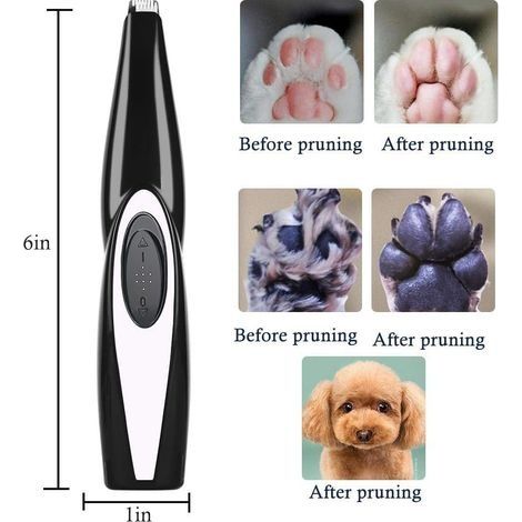 Elektrischer Tierhaartrimmer, USB-aufladbar, kabellos, kleiner Haartrimmer für Hunde, Katzen, Pfoten, Ohren, Gesicht (1/4)