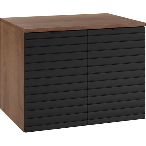 Waschtischunterschrank Dover 60 x 44 x 46 cm - Eiche mit Schwarz (1/4)