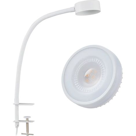 [GEBRAUCHT] B-Ware Lindby Schraubklemmleuchte Klemmleuchte Jyla Flexarm Weiß Matt Eisen Gx53
