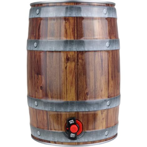 Barril 5L con grifo, aspecto de madera (1/3)