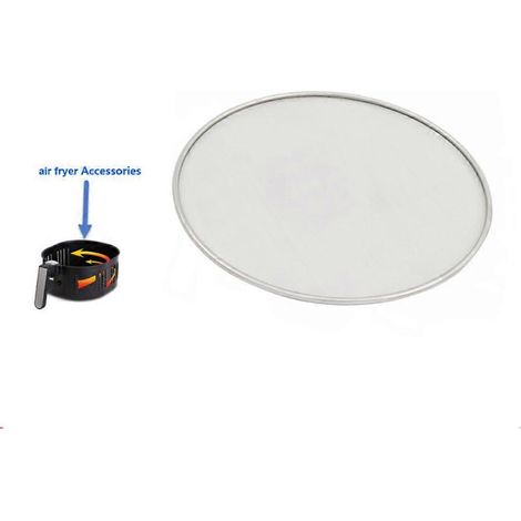 1 grille de 18,5 cm en acier inoxydable pour friteuse à air chaud, anti-graisse et anti-brûlure, avec couvercle et filet à huile. (1/5)