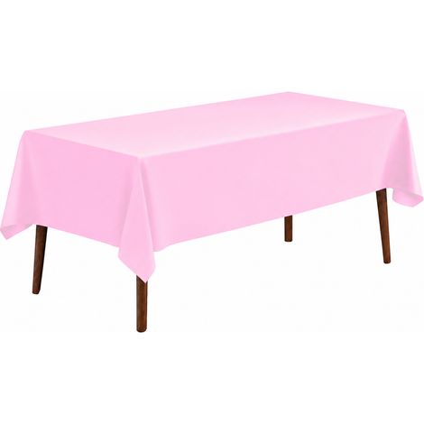 1 Pcs Nappe Jetable PEVA Rose Clair 137x274cm Imperméable Épaisse Décoration Fête Party (1/4)