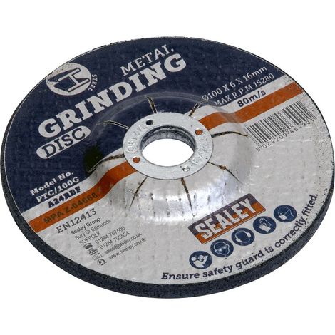 Sealey Grinding Disc �100 x 6mm �16mm Bore PTC/100G