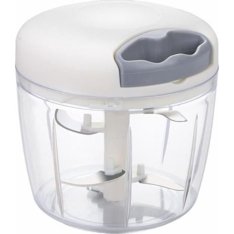 900 ml Mini-Zerkleinerer mit 5 Edelstahlklingen, Zwiebel- und Gemüseschneider, manueller Fleischwolf, yd (1/4)