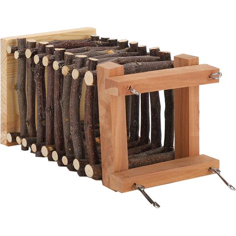 Râtelier à foin en bois, support pour mangeoire à herbe, pour cochons d'Inde, chinchillas et lapins - Accessoires pour animaux de compagnie (1/5)