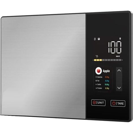 Balance de cuisine en acier inoxydable de 5 kg, calcule le poids, les calories, les protéines, les lipides et les glucides, pour une cuisine saine. (1/5)