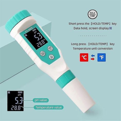 HONORNIC - Testeur de salinité 7 en 1 pour piscine : pH/chlore libre/ORP/EC/TDS/sel/température, étanche IP67 (1/5)