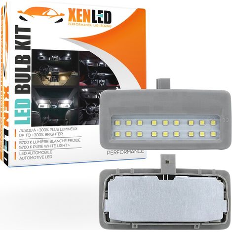Plafonniers miroir intérieur LED BMW F01 F02 F03 F04 F07 F10 F11 - BLANC 6000K - Finition grise, la paire (1/5)