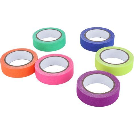 Ruban adhésif Fluorescent en coton UV, 6 pièces, 6 couleurs, accessoire de Performance sur scène (1/5)