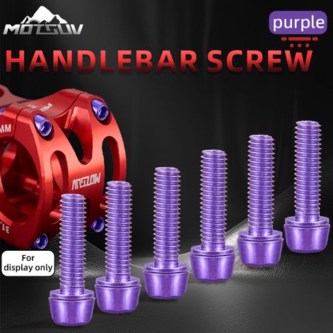Vis à tige violette vis de guidon de vélo en alliage d'aluminium irisé revêtu M5+18mm pièces de fixation universelles (1/5)