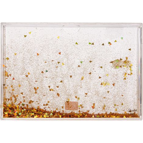 Legami - Portafoto con Glitter, 16x11 cm, in PC e Liquido, Variante Yellow Glitter, Portafoto da Tavolo, una Fotografia Sostituibile Inclusa (1/2)