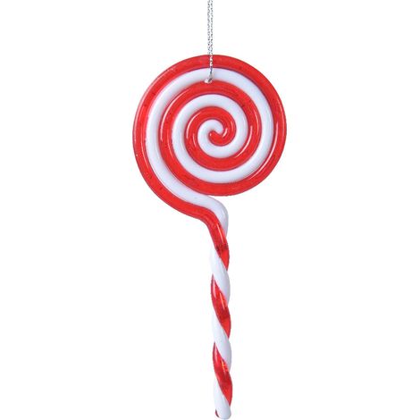 Pendaglio a forma di lecca lecca rosso decorazione per albero di natale h 13 cm