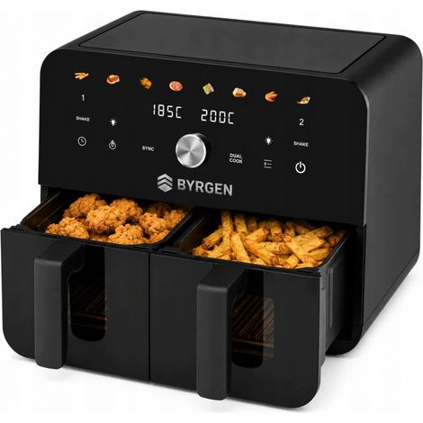Freidora de aire Byrgen de 9 litros, doble zona, 2400 W, 2 cámaras. (1/5)