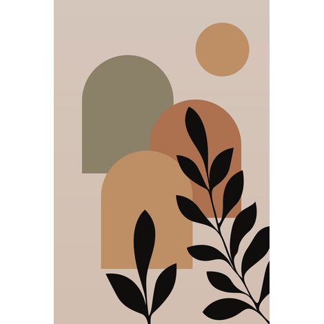 Papier peint panoramique - Feuilles Boho - 170 cm x 255 cm (1/2)