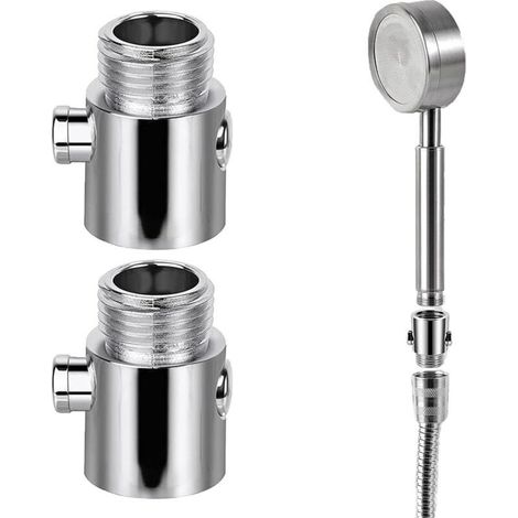 2 Pcs Stop Douche, Pomme de Douche Robinet D'arrêt en Laiton avec Interrupteur Vanne d'Arrêt de Pommeau de Doucher G1/2”, Robinets D'arrêT du Pommeau Economiseur D'eau pour Douchettes à Main (1/4)