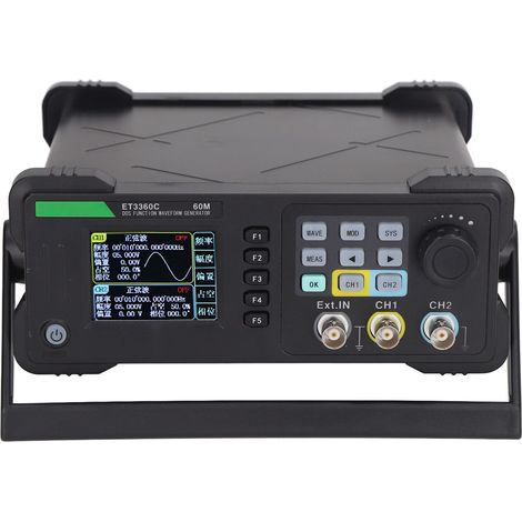 Générateur de signaux double canal 60 MHz avec fréquencemètre, générateur de signaux DDS à onde arbitraire, alimentation 110-240 V CA, prise UE (1/5)