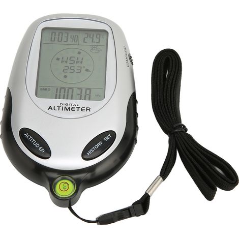 Altimètre électronique multifonction avec boussole, baromètre, prévisions météo, calendrier et rétroéclairage LCD (1/5)