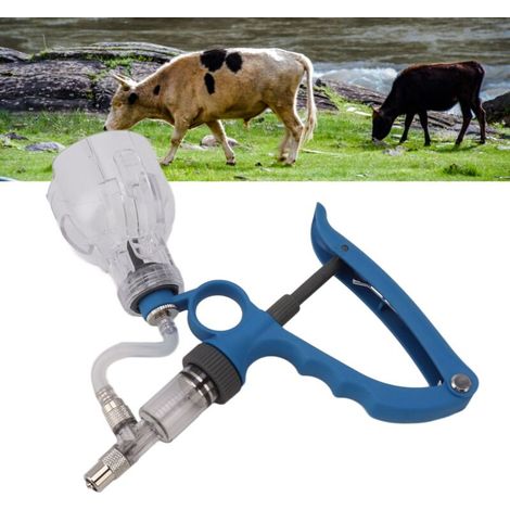 Seringue d'injection pour animaux reutilisable, Seringue continue ajustable 0.5-6ml, Inox et ABS, pour bovins, porcs, ovins, poulets (1/5)