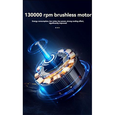Puissant Ventilateur Turbo Souffleur D'Air Kit Électrique Haute Vitesse 130000 Tr/Min pour Clavier D'Ordinateur de Voiture B (1/5)