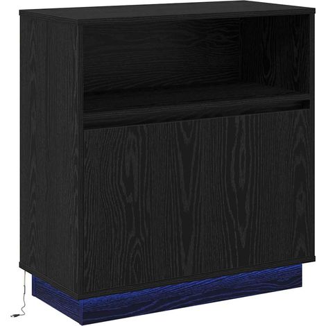 Maison Exclusive - Madia LED Rovere Nero 71 x 34,5 x 75 cm Legno multistrato