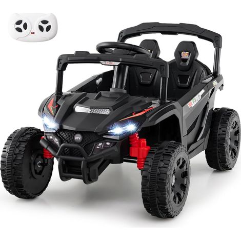 Goplus – Voiture électrique enfants 2 places 12V – Télécommande, démarrage lent, musique, klaxon, phares – Charge 30kg – Pour enfants 3+ ans
