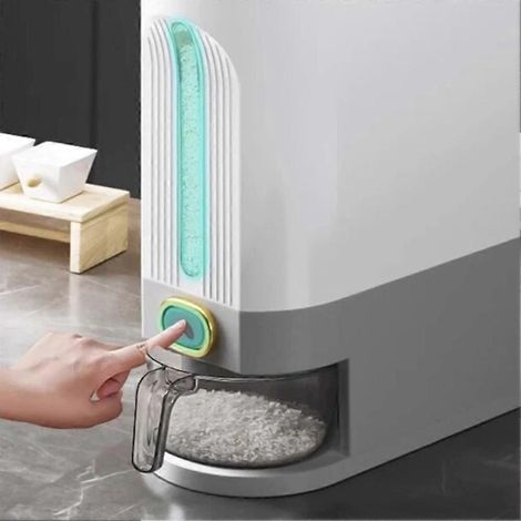Boîte de rangement pour riz domestique, récipient hermétique étanche aux insectes et à l'humidité, gris-blanc (1/5)