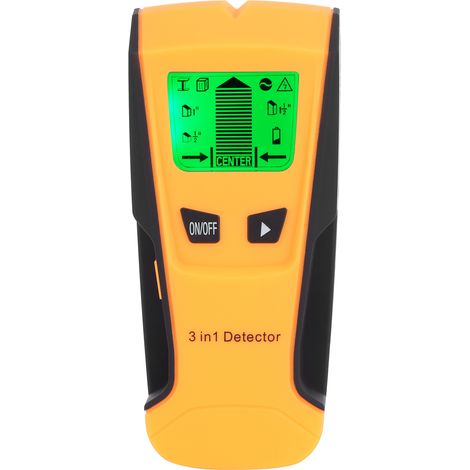 Détecteur de métaux 3 en 1 portable - Scanner mural pour fils électriques et montants, affichage LCD orange