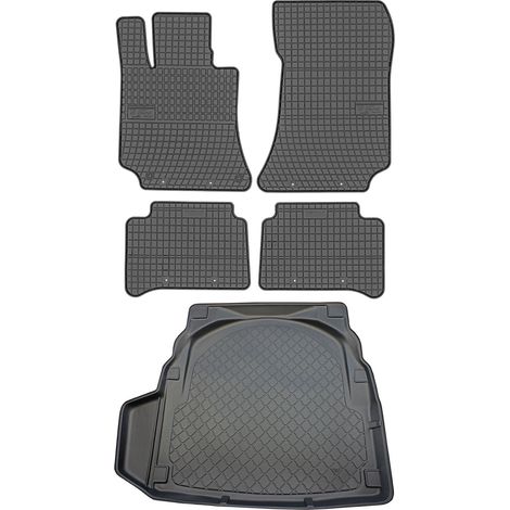 Juego de alfombrillas de goma para coche y alfombrilla para maletero para Mercedes Clase E W212 Sedán (de marzo de 2009 a marzo de 2016).