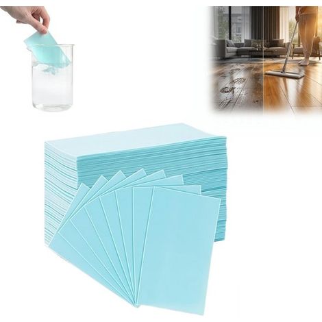 Paquet de 100 lingettes nettoyantes pour sols - Nettoyant pour sols soluble dans l'eau - Lingettes nettoyantes pour diverses surfaces - Convient aux parquets, sols stratifiés, carrelages muraux et vit (1/5)