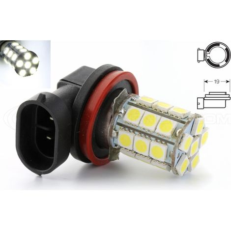 Ampoule H11 LED SMD 27 LED - PGJ19-2 - 12V - Ampoule de signalisation - Feux de jour - Antibrouillard LED (1/5)