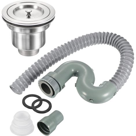 Sinkstopfen Montage Küche Filter mit 80cm für Waschtisch sans Überlauf Argent (1/5)