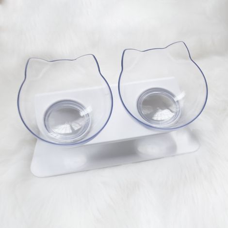 Comederos para gatos y perros pequeños con base antideslizante, artículos para mascotas, inclinación de 15°. (1/4)