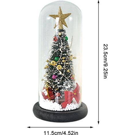 Sapin de Noël sous dôme de verre, décorations LED, fenêtre en cèdre, accessoires de photographie, cadeaux pour copines et amoureuses (1/5)