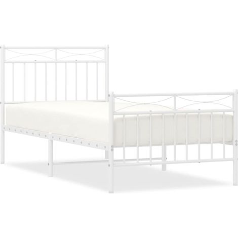 Maison Exclusive - Giroletto con Testiera e Pediera Metallo Bianco 90x190 cm (1/5)