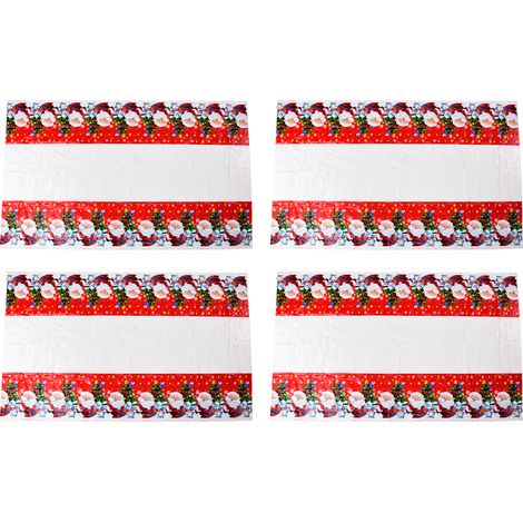 4 pièces Nappe de Noël Imperméable, Lavable et Pratique pour Cuisine - Décoration Festive et Protection de Table (1/5)